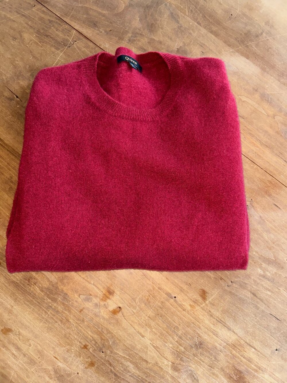Quince Red Cashmere Crewneck, Ladies Large,